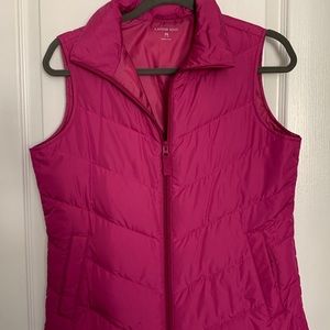 Lands End pink puffer vest.
